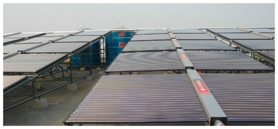 青岛平度东莱大酒店20吨集热模块热水工程2